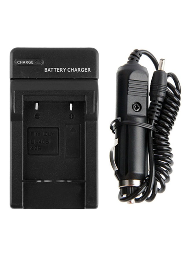 Generic - Car Charger For Olympus Li-40B/Li-42B Battery Black - Image 1