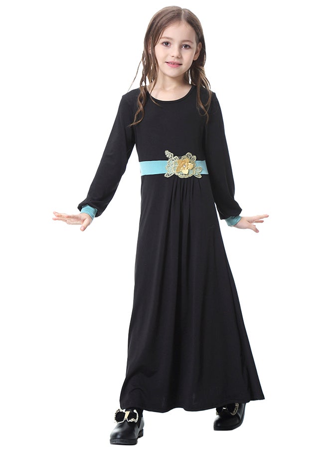 Long Sleeve Muslim Maxi Dress Black  - Image 1