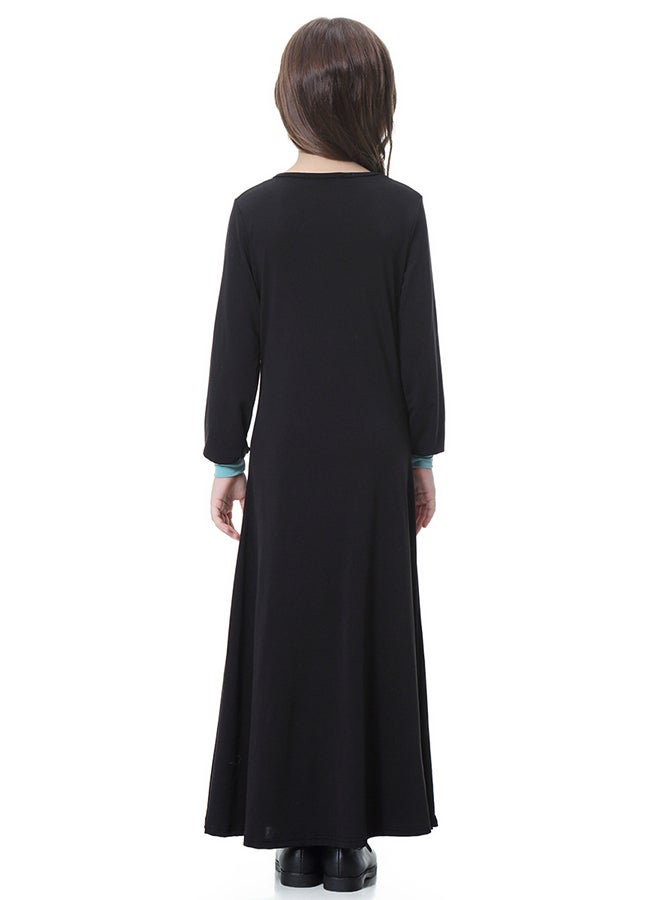 Long Sleeve Muslim Maxi Dress Black  - Image 2