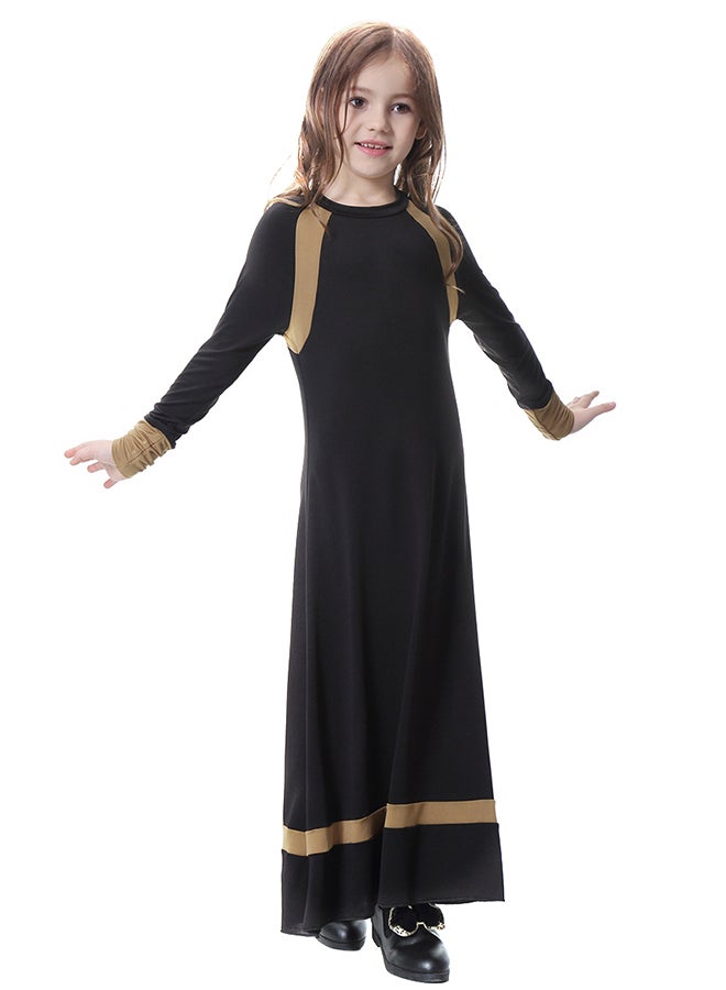 Long Sleeve Swing Abaya Dress Black  - Image 1