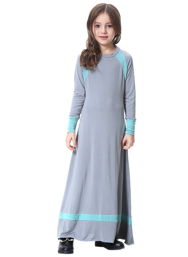 Long Sleeve Swing Abaya Dress Grey  - Image 1