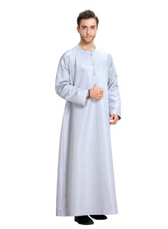 ماركة غير محددة فستان الثوب المسلم بأكمام طويلة أزرق فاتح  - Image 1