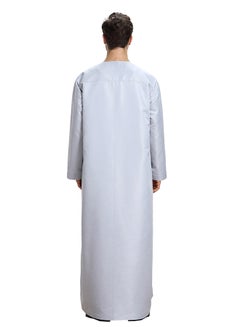 ماركة غير محددة فستان الثوب المسلم بأكمام طويلة أزرق فاتح  - Image 2