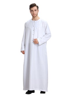 ماركة غير محددة فستان الثوب المسلم بأكمام طويلة أبيض  - Image 1