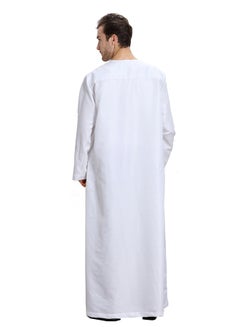 ماركة غير محددة فستان الثوب المسلم بأكمام طويلة أبيض  - Image 2