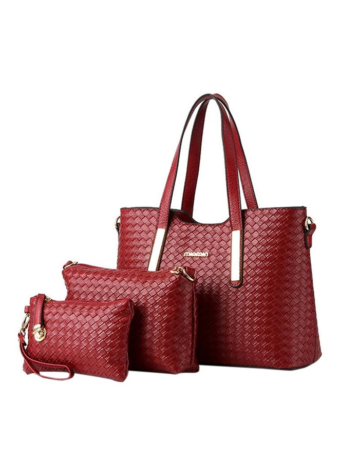 Generic - Set Of 3 Tote Bags Burgundy - Image 1