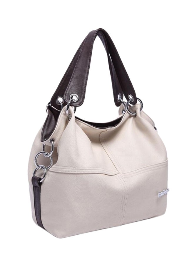 Generic - Zippered Closure Hobo Bag Beige - Image 1