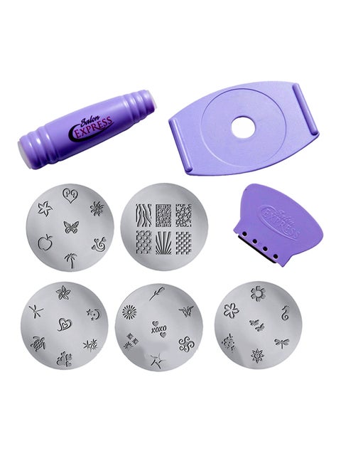 Nail Art Stamping Kit Purple/Grey