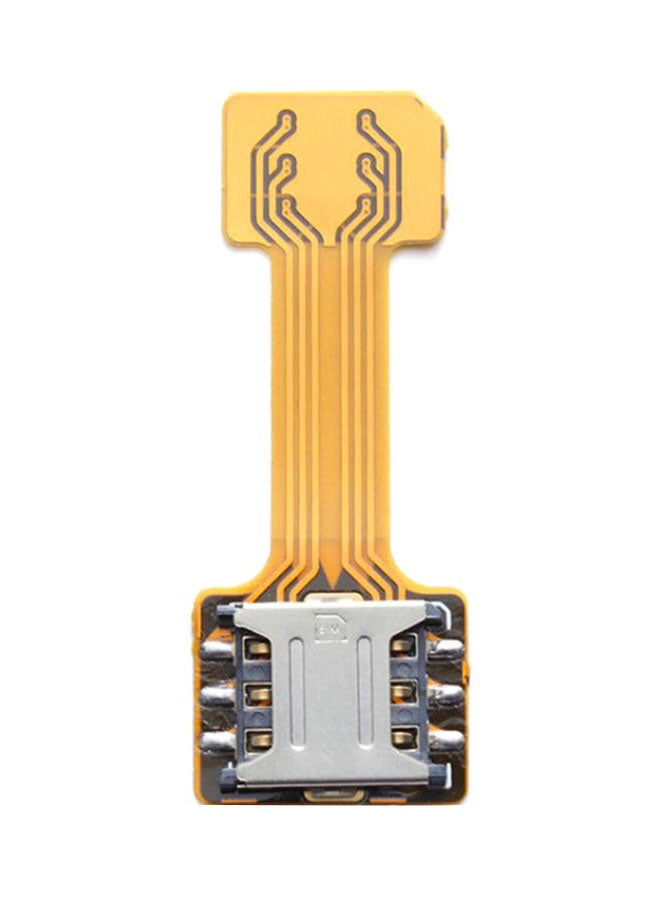 Dual SIM Card Adapter With Micro SD Extender Yellow/Silver