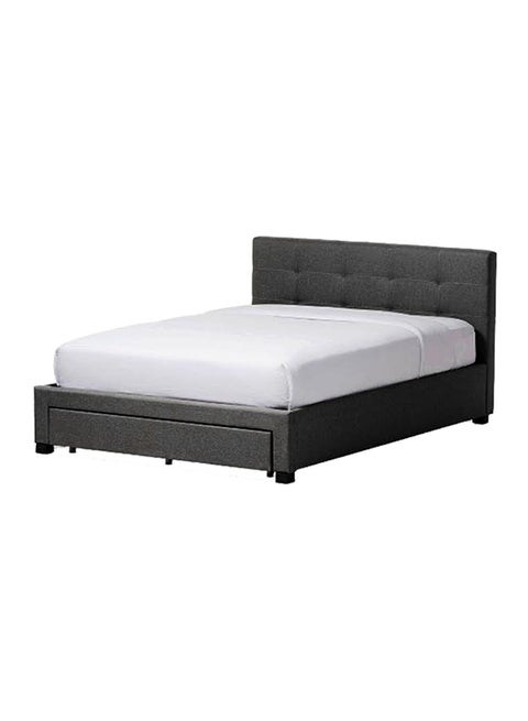 Contemporary Platform Storage Bed Without Mattress Charcoal Grey King