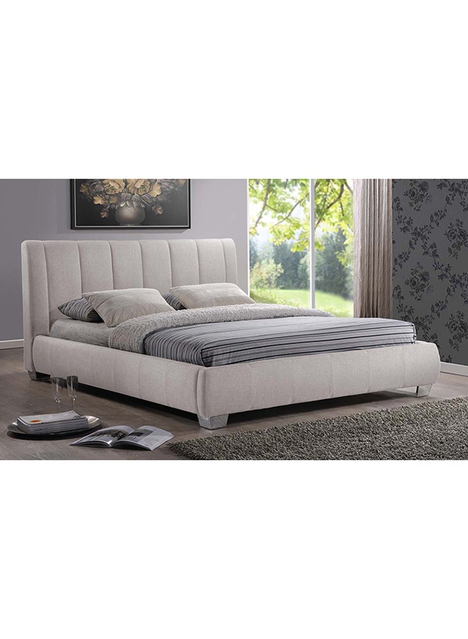 A to Z Furniture - Olson Modish Look Scratch Stain-Resistant Modern Platform King Size Bed Without Mattress Light Beige 200x180cm - Image 1