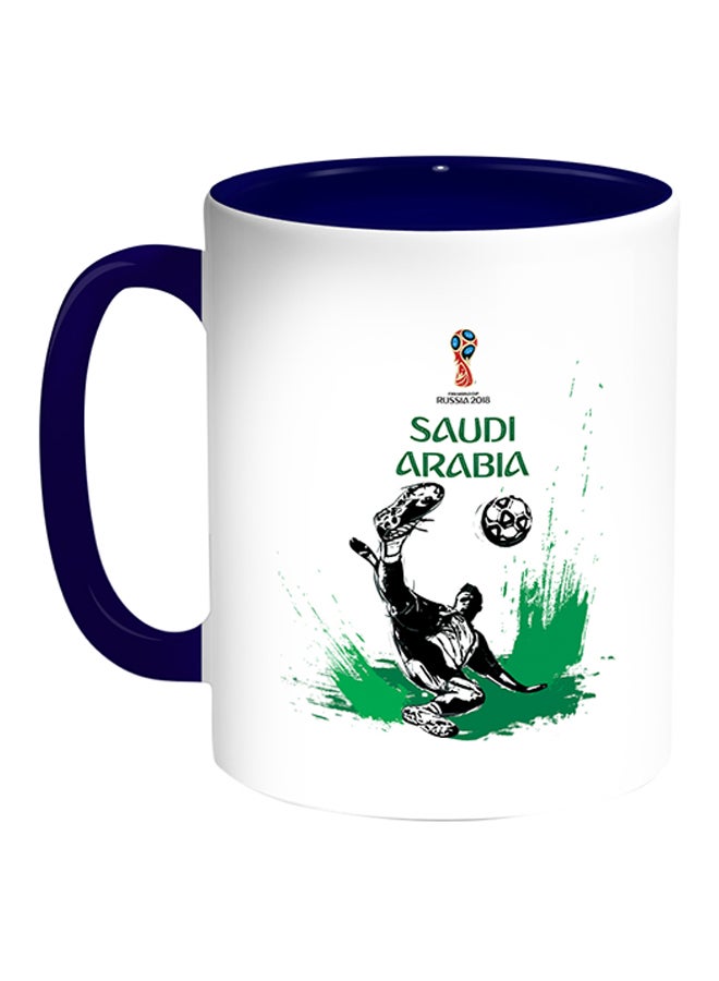 Decalac - FIFA World Cup 2018 Saudi Arabia Team Printed Coffee Mug White/Blue - Image 1
