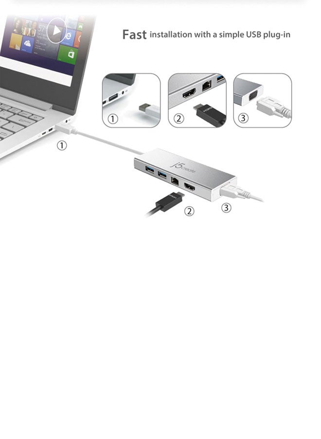 J5 Create - Multiport Hub Silver - Image 1