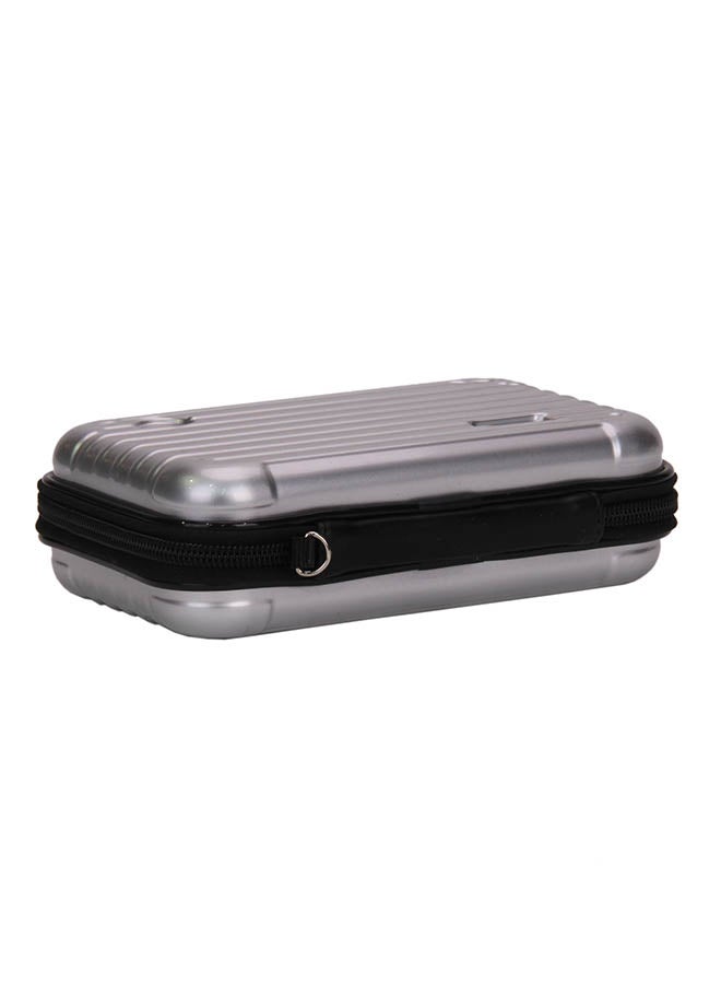 YUEJIN Plastic Zip Closure Makeup Bag Silver - Image 4