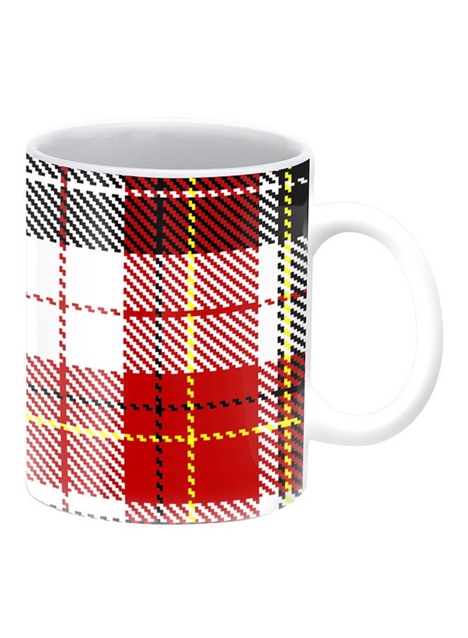 Stylizedd English Flannel Premium Design Printed Mug Red/Black/White - Image 1