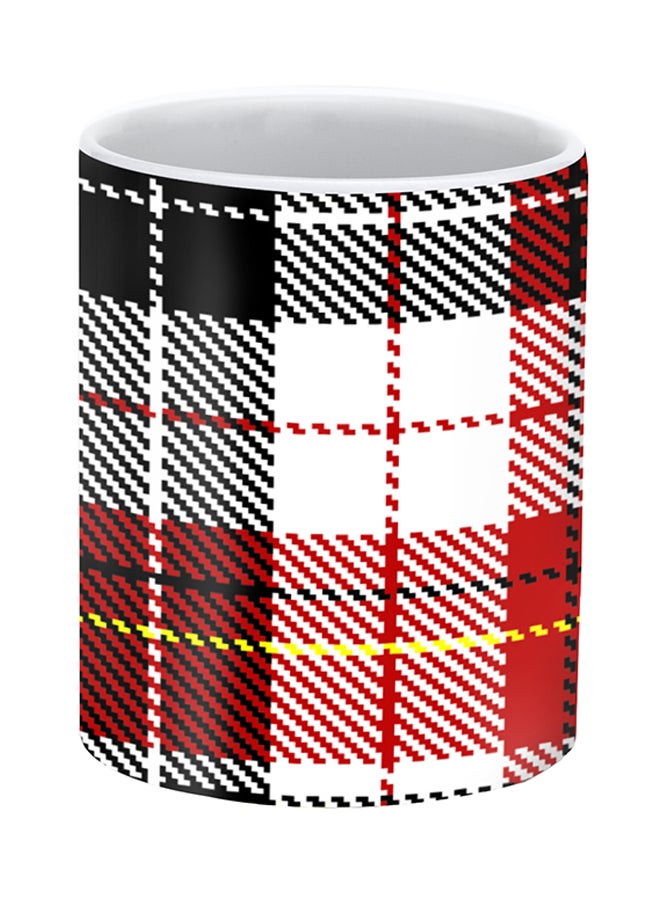 Stylizedd English Flannel Premium Design Printed Mug Red/Black/White - Image 2