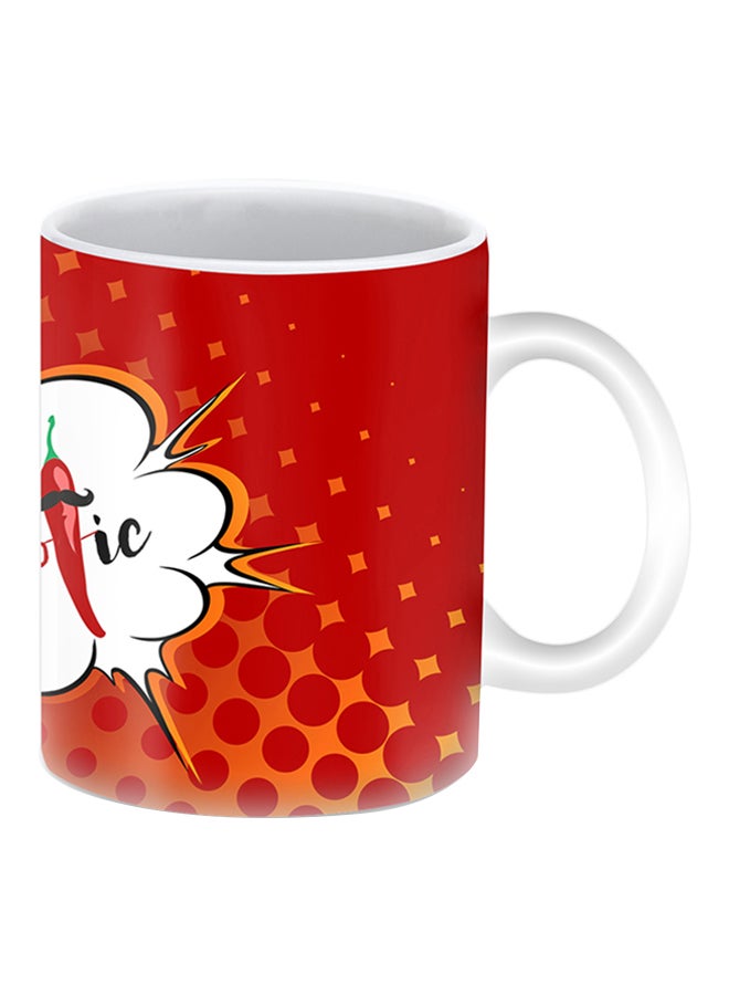 Stylizedd Psychotic Premium Design Printed Mug Red/Orange/White - Image 1