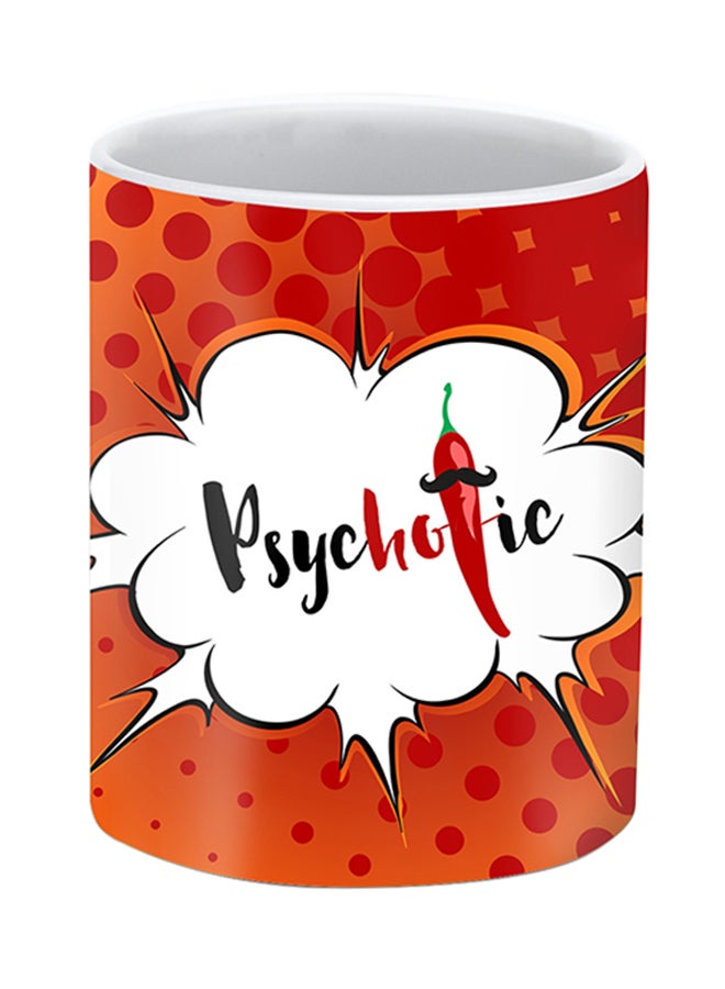 Stylizedd Psychotic Premium Design Printed Mug Red/Orange/White - Image 2