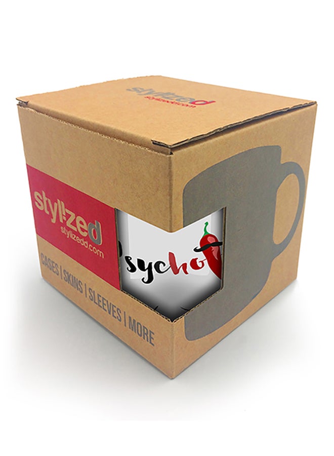 Stylizedd Psychotic Premium Design Printed Mug Red/Orange/White - Image 3