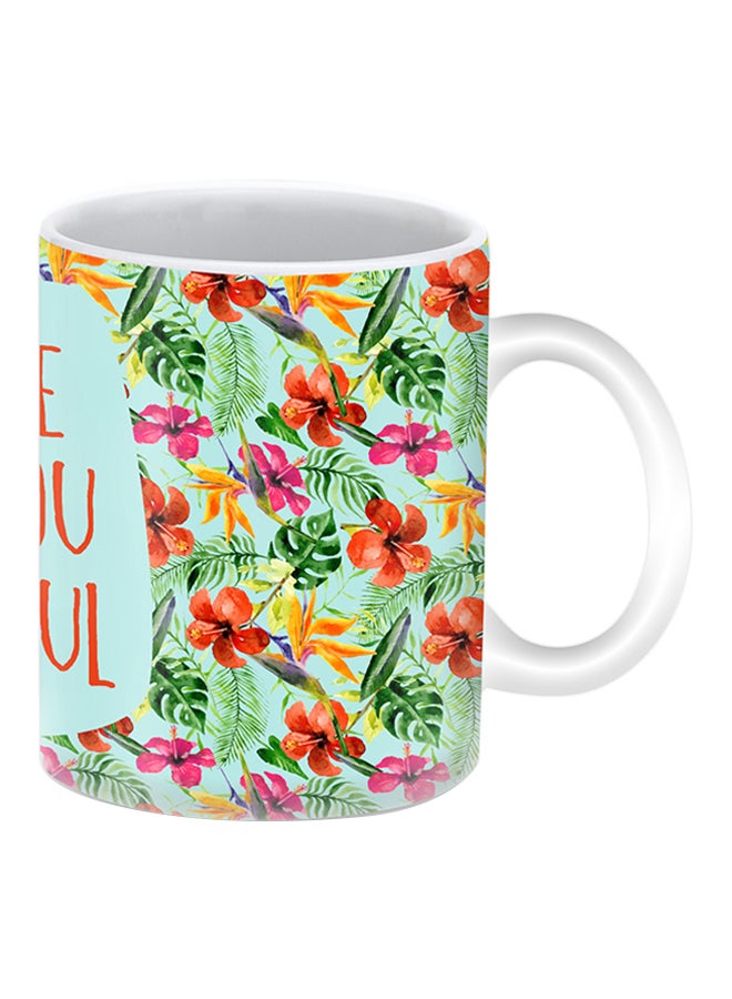 ستايلايزد كوب بتصميم جميل مطبوع أزرق/أحمر/برتقالي - Image 1