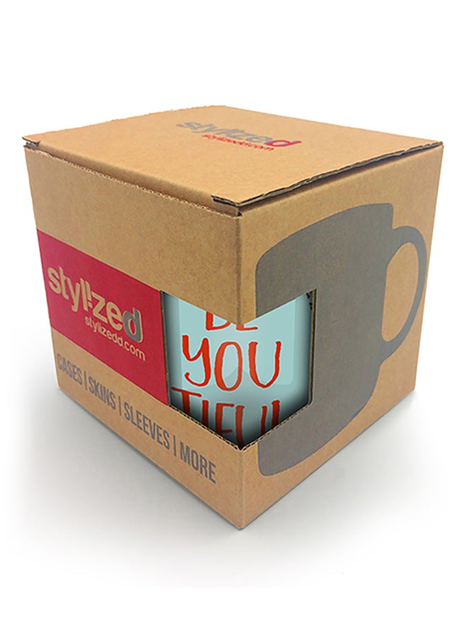 ستايلايزد كوب بتصميم جميل مطبوع أزرق/أحمر/برتقالي - Image 3