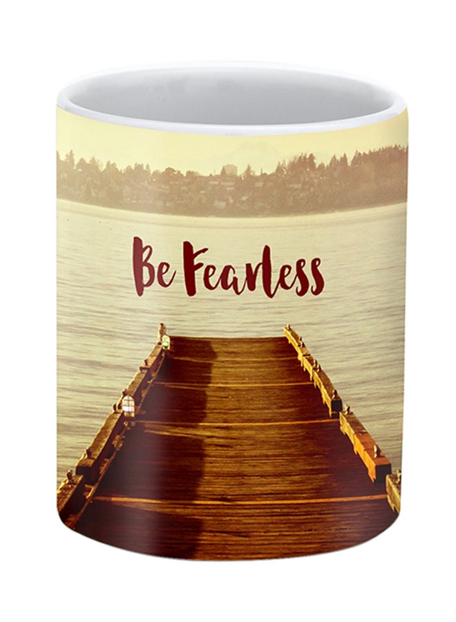 Stylizedd Be Fearless Premium Design Printed Mug Brown - Image 2