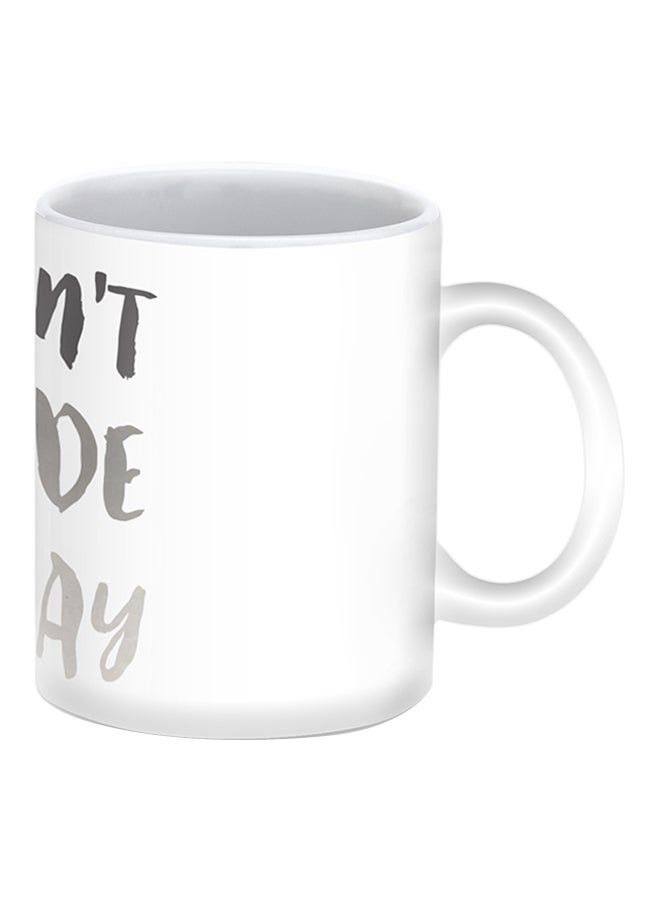 ستايلايزد كوب بتصميم دونت فيد أوي مطبوع أبيض - Image 1