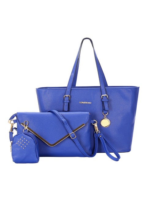 3-Piece Cross Grain Bag Set Blue