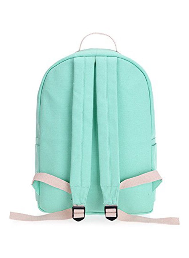 4-Piece Cat Pattern Backpack Set Green - Image 2