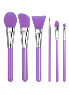 ANSELF 6 Piece Silicone Makeup Brush Set Purple  - Image 1