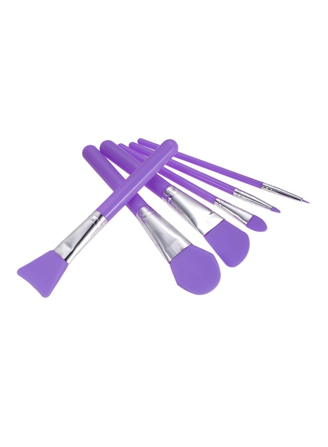 آنسيلف طقم فرش مكياج من السيليكون من 6 قطع أرجواني - Image 2