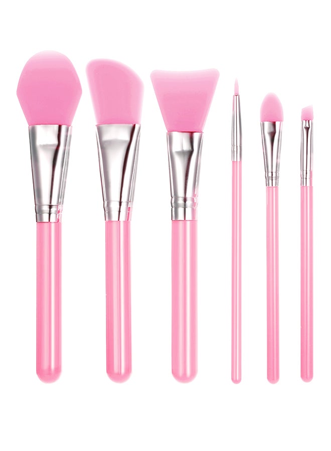 آنسيلف طقم فرش مكياج من السيليكون من 6 قطع وردي - Image 1