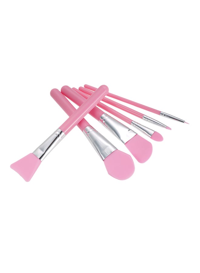 آنسيلف طقم فرش مكياج من السيليكون من 6 قطع وردي - Image 2