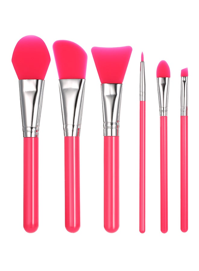 آنسيلف طقم فرش مكياج من السيليكون من 6 قطع وردة حمراء - Image 1