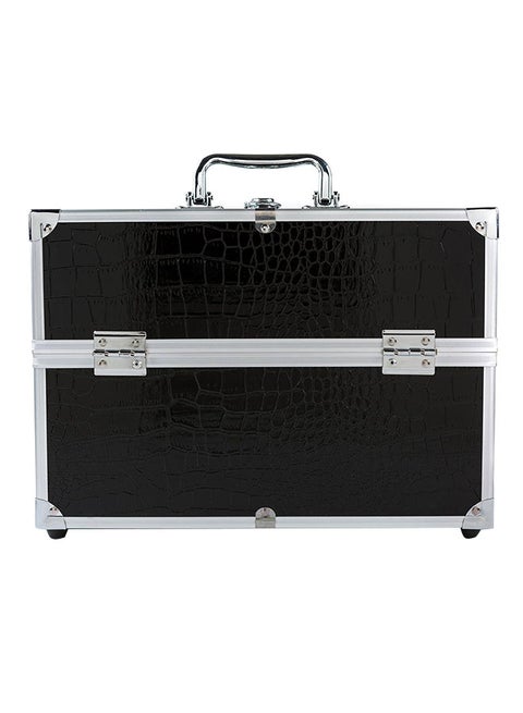 Square Shaped Cosmetics Storage Bag Black/Silver