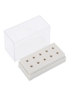 ANSELF 10 Holes Nail Drill Bits Holder White  - Image 2