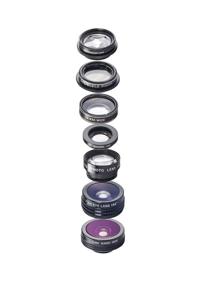 APEXEL 7-In-1 Phone Camera Lens Kit Black  - Image 1