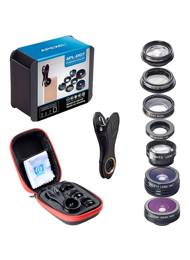 APEXEL 7-In-1 Phone Camera Lens Kit Black  - Image 3