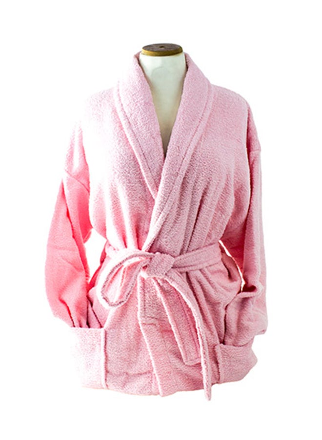 Raffinato Terry Shawl Collar Bathrobe Pink Medium