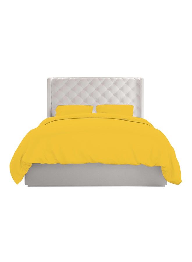 Scala 3-Piece Egyptian Cotton Duvet Cover Set Cotton Yellow King  - Image 2