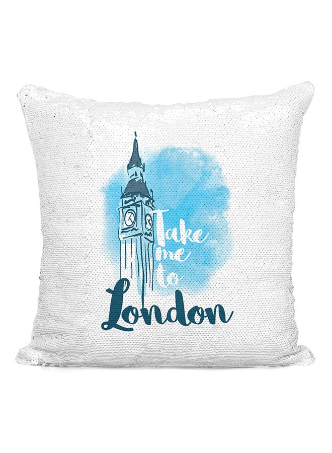 Take Me To London Sequin Throw Pillow Silver/White/Blue 16x16inch - v1529576451/N15394937A_2