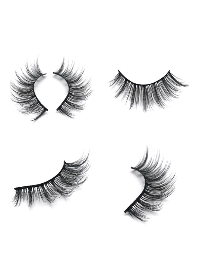 رموش صناعية ويسبي قابلة لإعادة الاستخدام بمظهر طبيعي أسود - Image 2