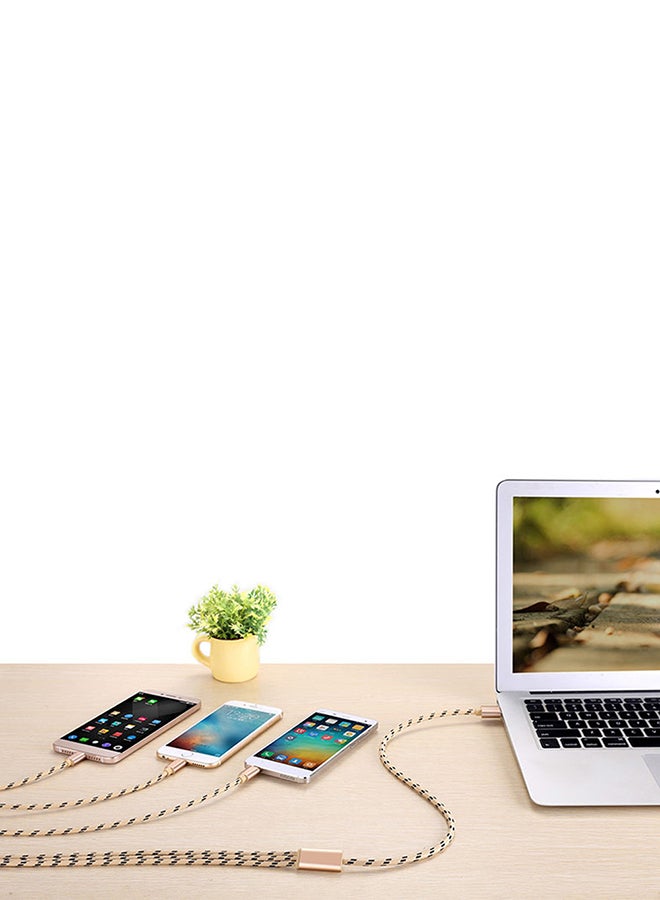 كابل شحن 3 في 1 بمنفذ USB ذهبي/ أسود - Image 2