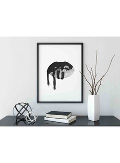 LOWHA Woman Lips Wooden Frame Wall Art Painting White/Black 32 X 22 X 2cm 