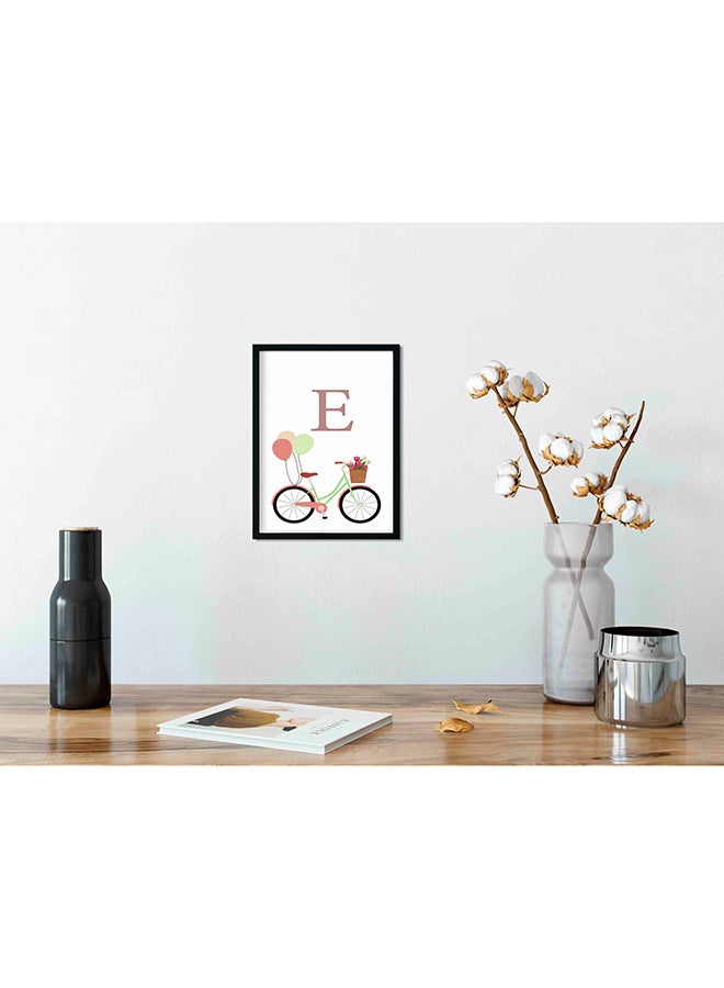 لوحة ديكور حائط بإطار خشبي للحرف E متعدد الألوان