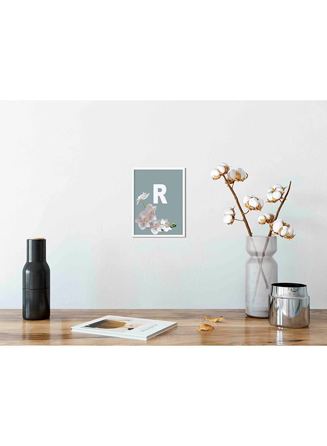 لوحة ديكور حائط بإطار خشبي للحرف R وردي / أبيض / أسود 33x22x2Ø³Ù†ØªÙŠÙ…ØªØ±