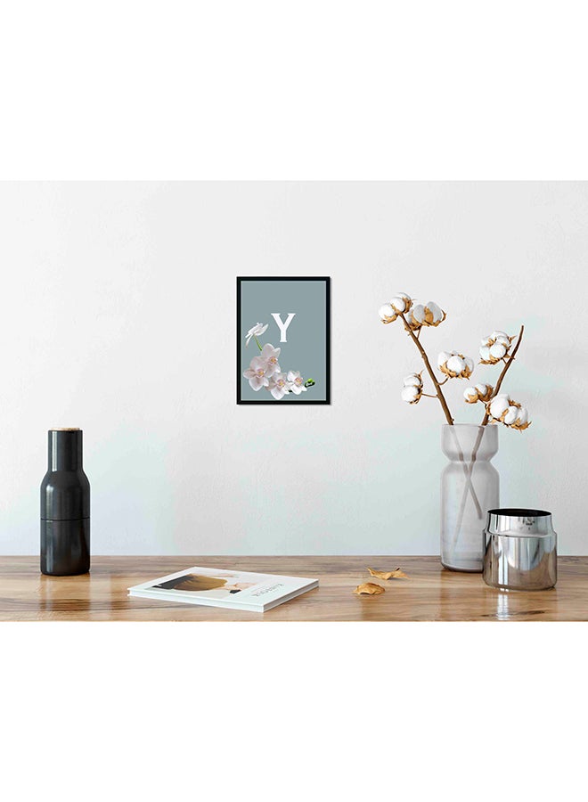 LOWHA Letter Y Wooden Framed Wall Art Painting Pink/White/Black