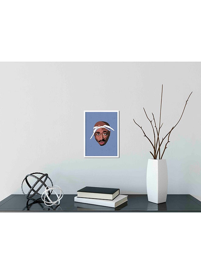 LOWHA Wooden Framed Wall Art Painting Blue/Brown/White 