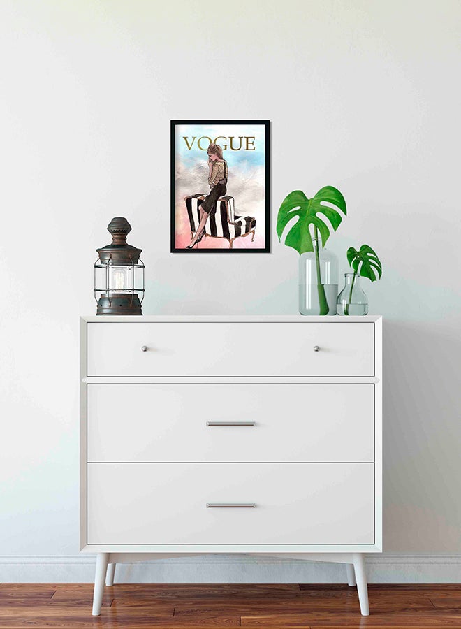 لوحة ديكورات للحائط بإطار خشبي بأشكال الموضة متعدد الألوان 33 x 22 x 2سم - Image 2