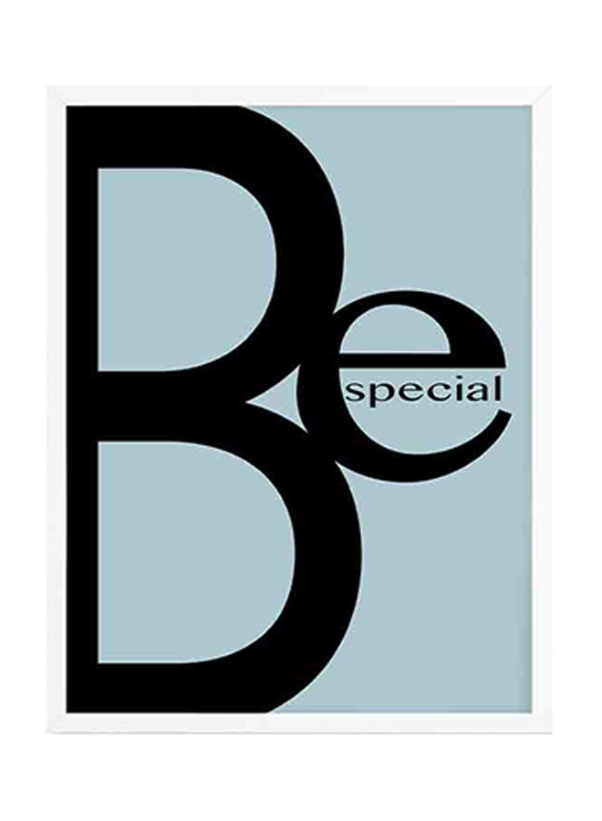 LOWHA Be Special Wooden Framed Wall Art Painting Blue/Black  - Image 1